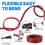 [Home Theater Speaker Wire] 22AWG 15m/50FT Low Voltage Wire, Red and Black bicolor cable para bocinas for stereo, CCA & TCCA materials, 12V/24V/30V DC Cord for Home Improvement, Remote Control, LED Lights, Automotive Speaker - Image 5