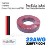 [Home Theater Speaker Wire] 22AWG 15m/50FT Low Voltage Wire, Red and Black bicolor cable para bocinas for stereo, CCA & TCCA materials, 12V/24V/30V DC Cord for Home Improvement, Remote Control, LED Lights, Automotive Speaker - Image 8