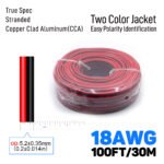 [Home Theater Speaker Wire] 18AWG 15m/50FT Low Voltage Wire, Red and Black bicolor cable para bocinas for stereo, CCA & TCCA materials, 12V/24V/30V DC Cord for Home Improvement, Remote Control, LED Lights, Automotive Speaker - Image 11