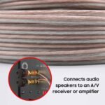 100m/328FT 20AWG Transparent Speaker Wire Cable for stereo, CCA & TCCA materials, home theater speakers, surround sound, radio (Note: it's not the power cable, cannot be used for power connection) – Bild 2