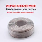 100m/328FT 20AWG Transparent Speaker Wire Cable for stereo, CCA & TCCA materials, home theater speakers, surround sound, radio (Note: it's not the power cable, cannot be used for power connection) – Bild 8
