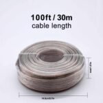 100m/328FT 18AWG Transparent Bicolor Speaker Wire Cable for stereo, CCA & TCCA materials, home theater speakers, surround sound, radio (Note: it's not the power cable, cannot be used for power connection) - Image 4