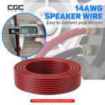 30m/100FT 14AWG Home Theater Speaker Wire, Red and Black Bicolor CCA & CCA materials Hookup Wire, , for LED Strip Lighting, surround sound, radio, 12V/24V/30V(Note: it's not the power cable, cannot be used for power connection)