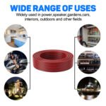 30m/100FT 14AWG Home Theater Speaker Wire, Red and Black Bicolor CCA & CCA materials Hookup Wire, , for LED Strip Lighting, surround sound, radio, 12V/24V/30V(Note: it's not the power cable, cannot be used for power connection) - Image 10