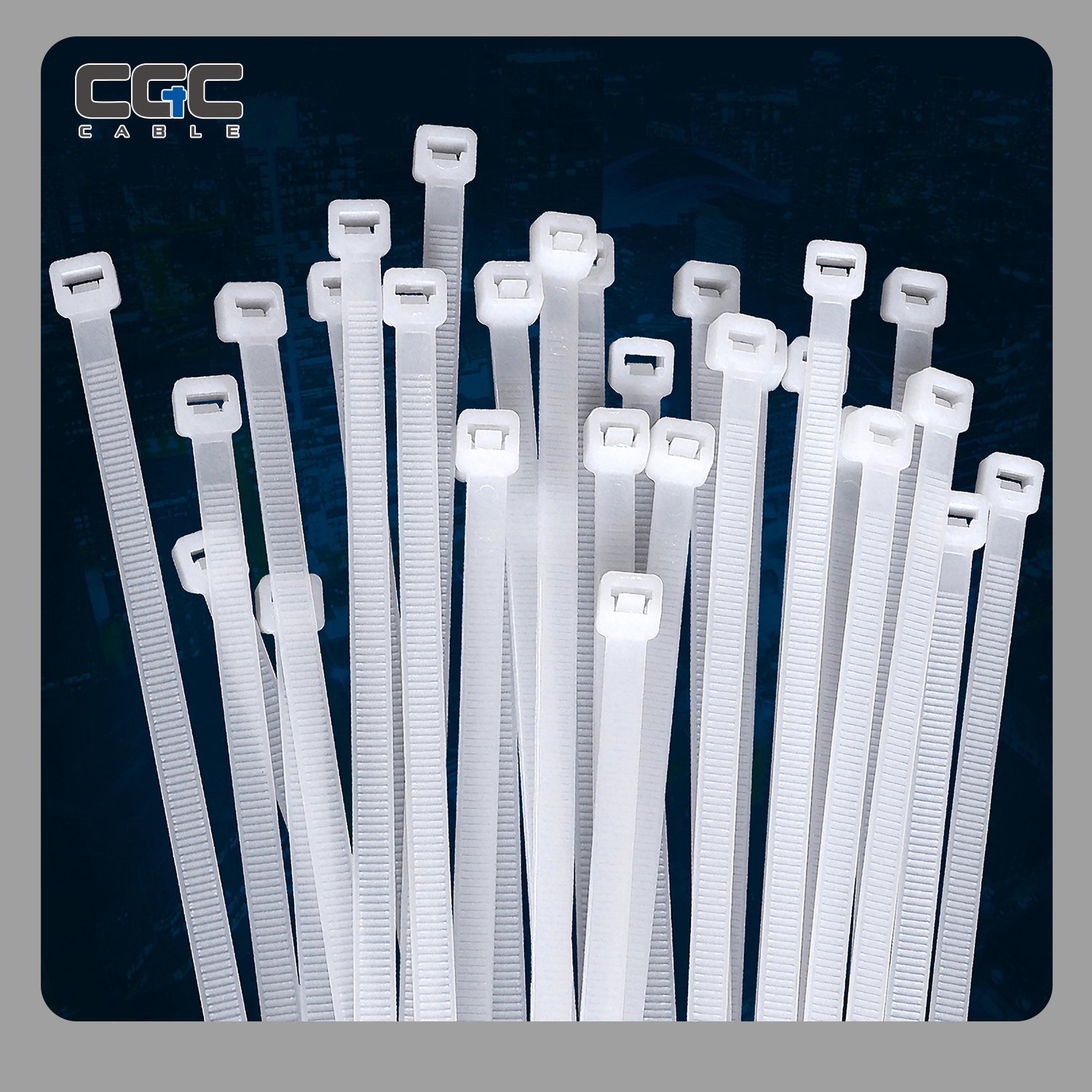 020-1.jpg 100PCS 8in Cable Zip Ties White, The Maximum Tensile Strength of Premium Plastic Wire Ties Clear is 50 Pounds, Self-Locking Nylon White Zip Ties for Indoor and Outdoor - Image 1