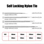 100PCS 8in Cable Zip Ties White, The Maximum Tensile Strength of Premium Plastic Wire Ties Clear is 50 Pounds, Self-Locking Nylon White Zip Ties for Indoor and Outdoor - 图片 6