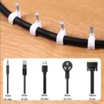 [100pcs White Cable Clips With Steel Nails] 100pcs Wire Nails - Assorted Sizes 5mm, Electrical Cable Staples, Easy Installation, Ideal for RG6 RG59 CAT6 RJ45 Ethernet Cable Clips Coaxial Clamps – Bild 2
