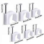[100pcs White Cable Clips With Steel Nails] 100pcs Wire Nails - Assorted Sizes 5mm, Electrical Cable Staples, Easy Installation, Ideal for RG6 RG59 CAT6 RJ45 Ethernet Cable Clips Coaxial Clamps - Image 3