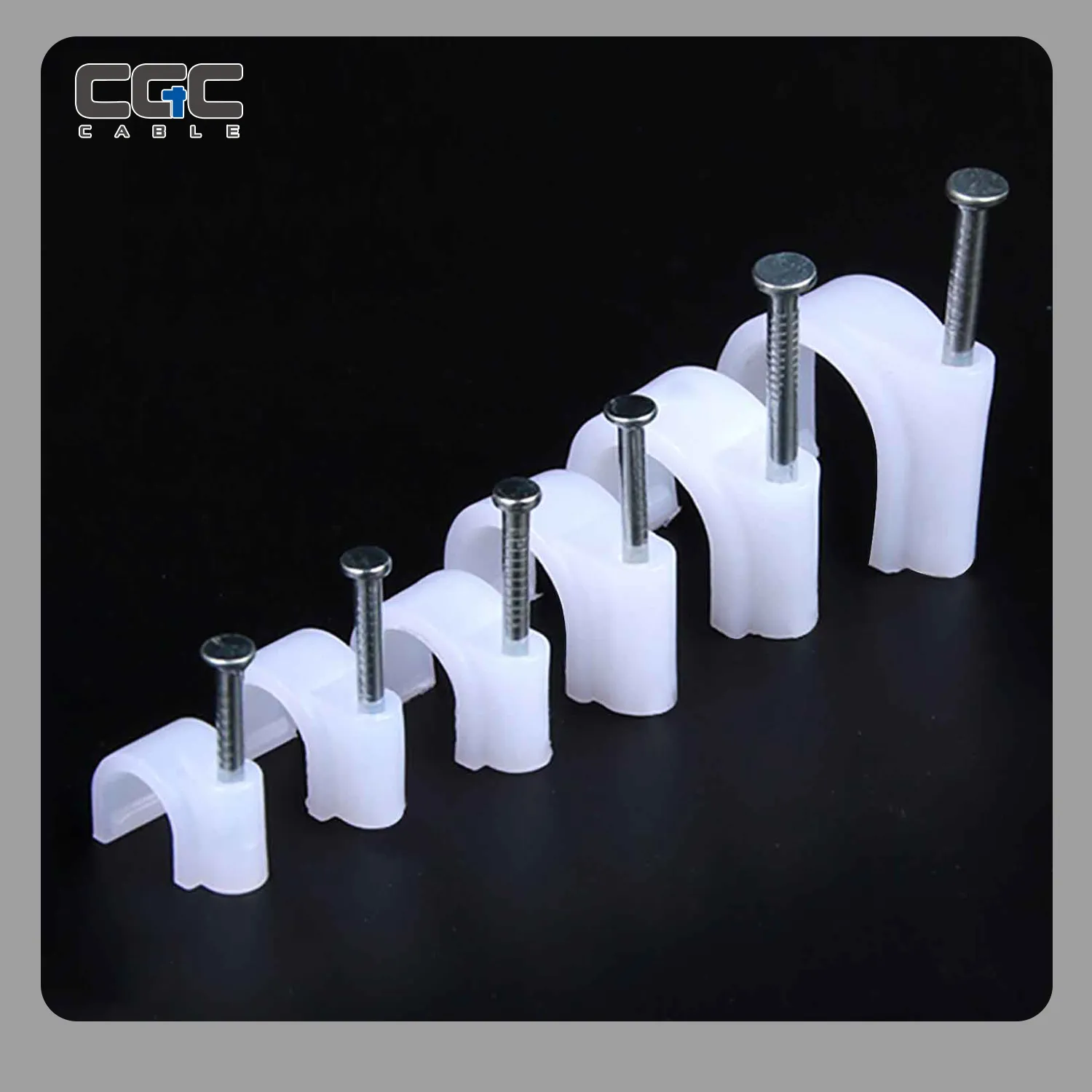 [100pcs White Cable Clips With Steel Nails] 100pcs Wire Nails - Assorted Sizes 5mm, Electrical Cable Staples, Easy Installation, Ideal for RG6 RG59 CAT6 RJ45 Ethernet Cable Clips Coaxial Clamps – Bild 9