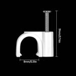 [100pcs White Cable Clips With Steel Nails] 100pcs Wire Nails - Assorted Sizes 5mm, Electrical Cable Staples, Easy Installation, Ideal for RG6 RG59 CAT6 RJ45 Ethernet Cable Clips Coaxial Clamps - Image 10