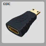 HDTV迷你适配器，镀金迷你HDTV公头转标准HDTV母头适配器，兼容4K，适用于单反相机、显卡、摄像机、笔记本电脑、平板电脑等。