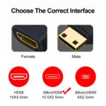 HDTV Mini Adapter, Gold Plated Mini HDTV Male to Standard HDTV Female Adapter 4K Compatible for DSLR Camera, Graphics Video Card, Camcorder, Laptop, Tablet?? - 图片 4