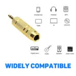 1PC 3.5mm right angle adapter, 90 Degree Right Angle Gold-Plated TRS Stereo Male to Female AUX Audio Connector, Portable Audio Adapter for Headset Tablets MP3 Players Phones Laptops Car Audio - 图片 8