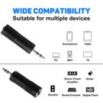 1/4 adapter to 3.5mm 3-PCS Stereo TRS Converter, 6.35mm 1/4 Male-3.5mm 1/8 Female & 3.5mm-6.35mm & 3.5mm F-F Audio Adapter for Guitar Microphone Headset - Image 18