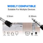 1/4 adapter to 3.5mm 3-PCS Stereo TRS Converter, 6.35mm 1/4 Male-3.5mm 1/8 Female & 3.5mm-6.35mm & 3.5mm F-F Audio Adapter for Guitar Microphone Headset - Image 19