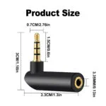 1PC 3.5mm right angle adapter, 90 Degree Right Angle Gold-Plated TRS Stereo Male to Female AUX Audio Connector, Portable Audio Adapter for Headset Tablets MP3 Players Phones Laptops Car Audio - 图片 25