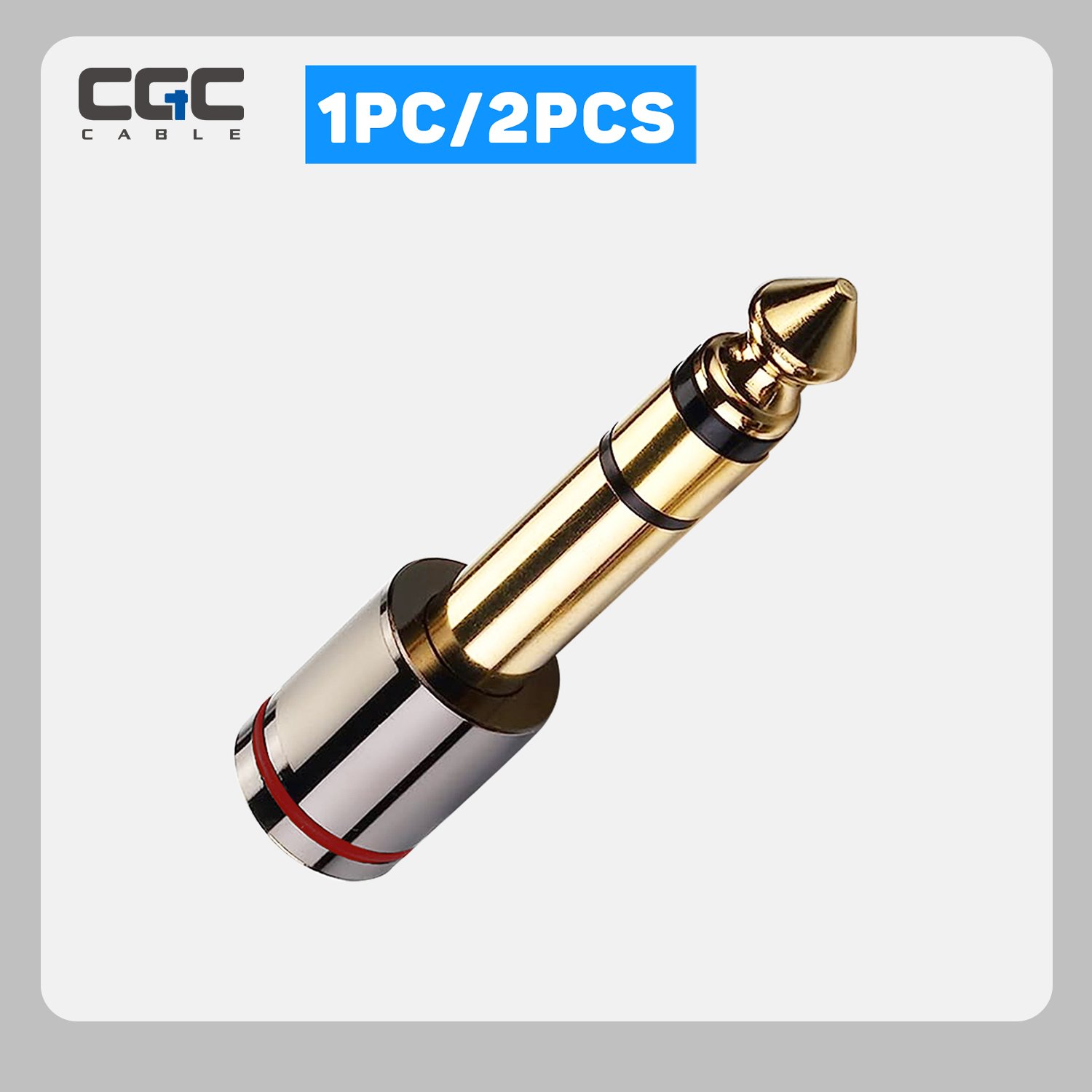 036-1.jpg 2PCS Speaker Connectors, Gold-Plated 6.35mm 1/4" Male to 3.5mm 1/8" Female Stereo Audio Converter Adapter, Hi-Fi Audio Connector for AUX Cable Guitar Amplifier Headphone Audio Equipment - 图片 1