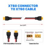 12AWG 3m/10FT XT60 Extension Cable, XT60 Male to Female Connector Converter Plug, for RV Portable Power Station Solar Generator RC Battery RV Extension Cords - Image 2