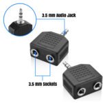 2PCS 3.5mm splitter 1PC/2PCS, 3.5mm Male to Dual 3.5mm Female Y Model Audio Coupler, Hi-Fi Headphone Splitter for Phones Laptops Media Players 3.5mm Port Devices - Image 5
