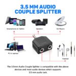 2PCS 3.5mm splitter 1PC/2PCS, 3.5mm Male to Dual 3.5mm Female Y Model Audio Coupler, Hi-Fi Headphone Splitter for Phones Laptops Media Players 3.5mm Port Devices - Image 6