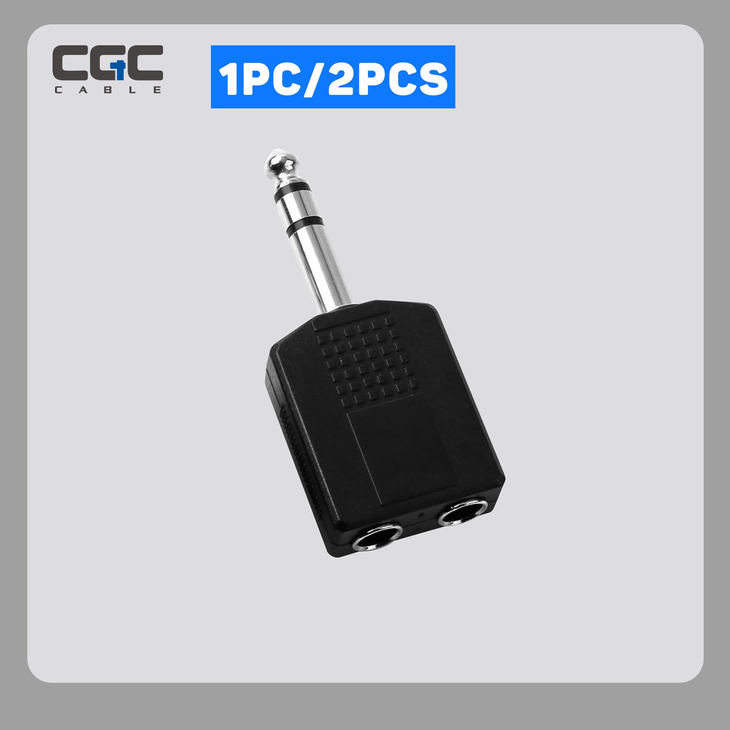 045-1.jpg 1PC audio cable splitter 1PC/2PCS, 6.35mm 1/4" Male TRS to Dual 6.35mm Female Stereo Audio Splitter, 6.5mm One-Two Interconnect Adapter for Guitar Microphone Audio Equipment – Bild 1