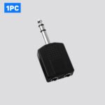 1PC audio cable splitter 1PC/2PCS, 6.35mm 1/4" Male TRS to Dual 6.35mm Female Stereo Audio Splitter, 6.5mm One-Two Interconnect Adapter for Guitar Microphone Audio Equipment – Bild 2