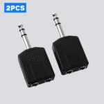 1PC audio cable splitter 1PC/2PCS, 6.35mm 1/4" Male TRS to Dual 6.35mm Female Stereo Audio Splitter, 6.5mm One-Two Interconnect Adapter for Guitar Microphone Audio Equipment – Bild 3