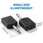 1PC audio cable splitter 1PC/2PCS, 6.35mm 1/4" Male TRS to Dual 6.35mm Female Stereo Audio Splitter, 6.5mm One-Two Interconnect Adapter for Guitar Microphone Audio Equipment – Bild 4