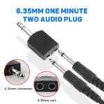 1PC audio cable splitter 1PC/2PCS, 6.35mm 1/4" Male TRS to Dual 6.35mm Female Stereo Audio Splitter, 6.5mm One-Two Interconnect Adapter for Guitar Microphone Audio Equipment – Bild 6