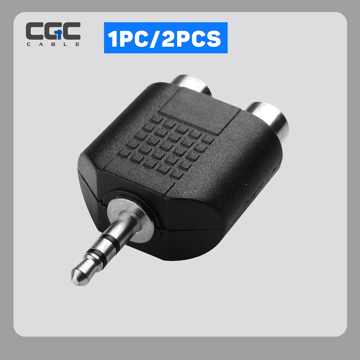 046-1.jpg 1PC rca splitter 1PC/2PCS, 1 Male to 2 Female RCA Audio Splitter Adapter, AV Connection Converter RCA One to Two Port Audio Video Adapter for TV Speaker Amplifier Home Theater Audio Devices - Imagen 1