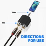 1PC rca splitter 1PC/2PCS, 1 Male to 2 Female RCA Audio Splitter Adapter, AV Connection Converter RCA One to Two Port Audio Video Adapter for TV Speaker Amplifier Home Theater Audio Devices - Imagen 4