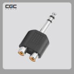 1PC rca splitter, 6.35mm 1/4 Inch Male to 2 RCA Male Audio Connector Splitter Adapter, Stereo RCA Audio Converter for Guitar Mixer Speaker Amplifier Home Audio Equipment