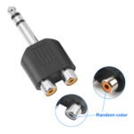 1PC rca splitter, 6.35mm 1/4 Inch Male to 2 RCA Male Audio Connector Splitter Adapter, Stereo RCA Audio Converter for Guitar Mixer Speaker Amplifier Home Audio Equipment - Image 3