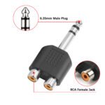 1PC rca splitter, 6.35mm 1/4 Inch Male to 2 RCA Male Audio Connector Splitter Adapter, Stereo RCA Audio Converter for Guitar Mixer Speaker Amplifier Home Audio Equipment - Image 4