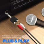 1PC rca splitter, 6.35mm 1/4 Inch Male to 2 RCA Male Audio Connector Splitter Adapter, Stereo RCA Audio Converter for Guitar Mixer Speaker Amplifier Home Audio Equipment - Image 6