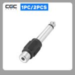 2PCS rca adapter, 1/4 Inch 6.35mm TS Male Plug to RCA Female Audio Jack Adapter, Professional Audio Connector for Mixer Amp Subwoofer Home Stereo System