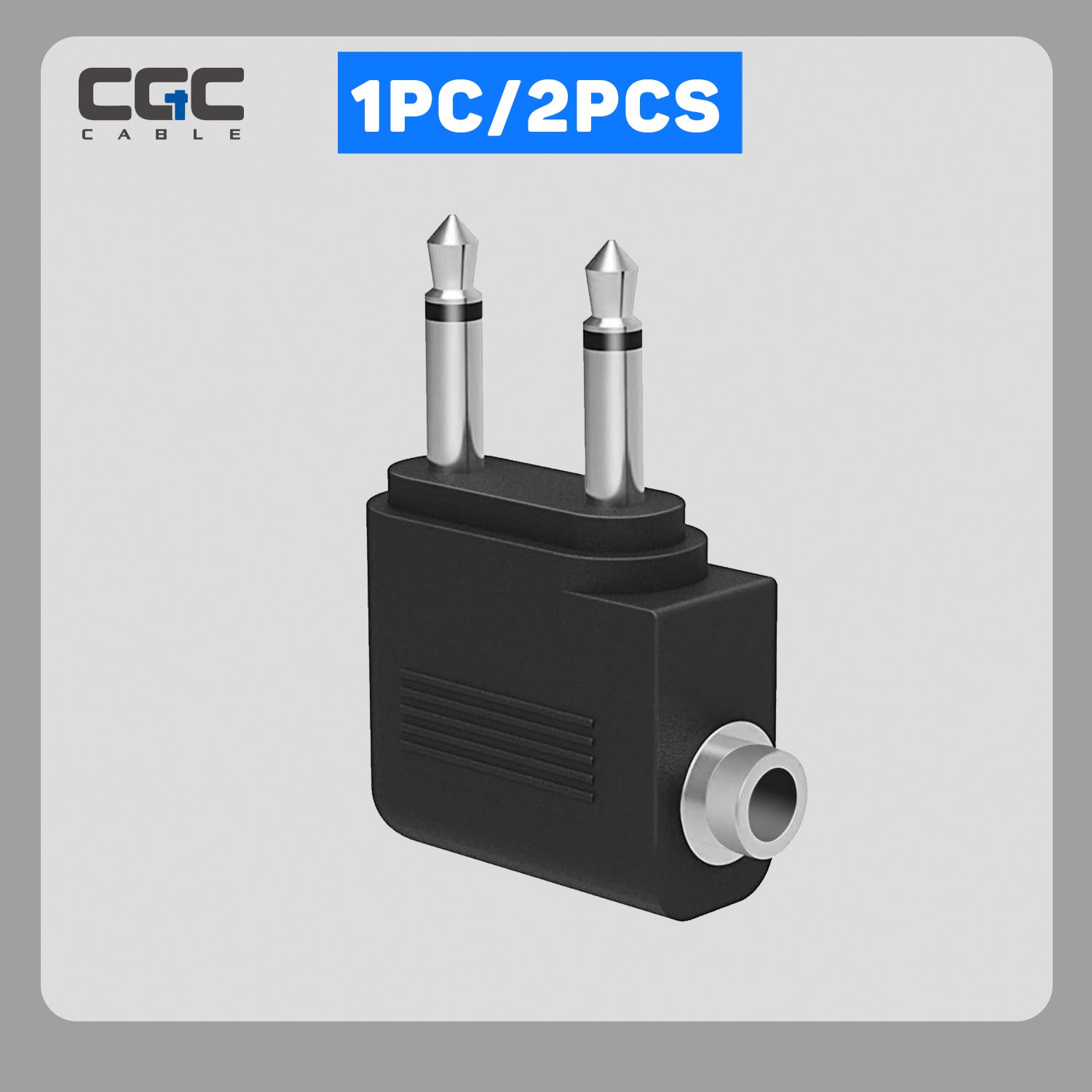 050-1.jpg 1PC 2*3.5mm Male to 3.5mm Female Adapter, 3.5mm Dual Male to Female Airplane Airline Travel Headphone Jack, Audio Converter for Flight Headset MP3 Players Audio Devices - 图片 1