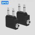 1PC 2*3.5mm Male to 3.5mm Female Adapter, 3.5mm Dual Male to Female Airplane Airline Travel Headphone Jack, Audio Converter for Flight Headset MP3 Players Audio Devices - 图片 3
