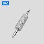 1PC 3.5mm Male To Male Adapter, Metal Silver 3 Pole 1/8 inch TRS Stereo Jack Connector, for Laptop MP3 Miniature TV Tuning Equipment Car Audio Devices – Bild 2