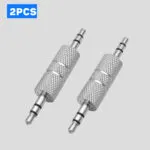 1PC 3.5mm Male To Male Adapter, Metal Silver 3 Pole 1/8 inch TRS Stereo Jack Connector, for Laptop MP3 Miniature TV Tuning Equipment Car Audio Devices – Bild 3