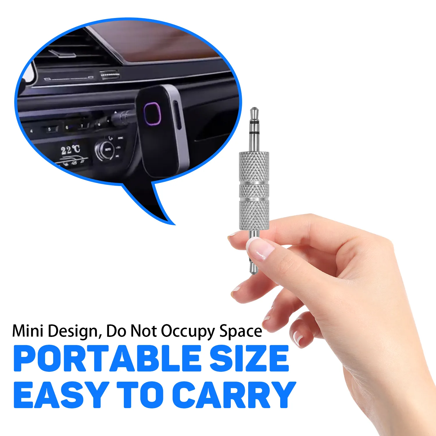1PC 3.5mm Male To Male Adapter, Metal Silver 3 Pole 1/8 inch TRS Stereo Jack Connector, for Laptop MP3 Miniature TV Tuning Equipment Car Audio Devices – Bild 6