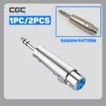 2个1/4英寸转XLR适配器，1/4英寸TRS转XLR母头适配器，XLR母头转1/4英寸TRS立体声平衡专业音频连接器