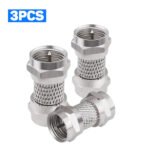 3PCS F-Model RG6 Adapter, F-Model Male to Male RG6 Coax Connector, 75 Ohm Extension Coupler for TV Antenna Splitter Amplifier Cables - 图片 3