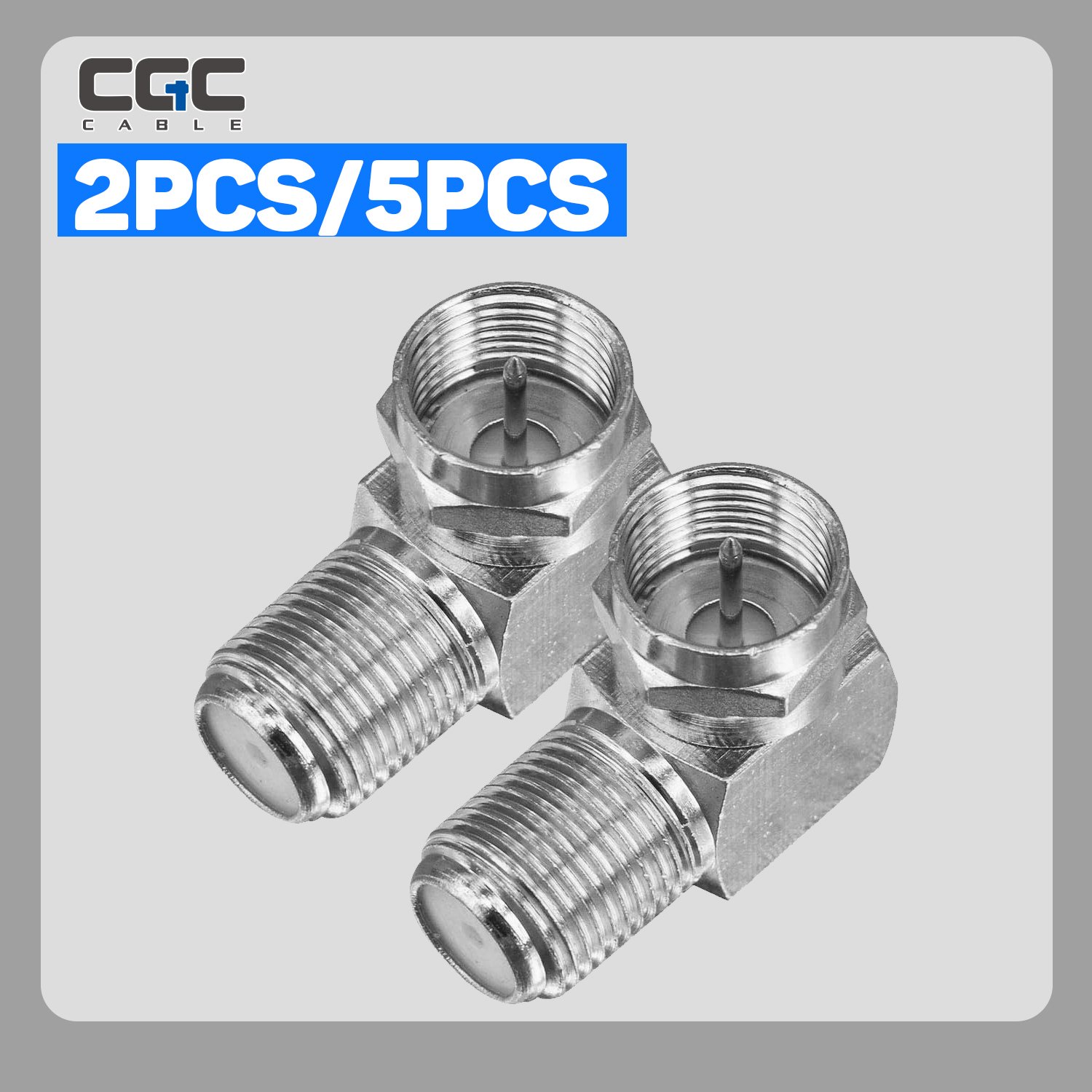062-1.jpg 2PCS F-Model RG6 Adapter, RG6 F-Model 90 Degree Right Angle Adapter, Male to Female Coaxial Connector for Wall Mounted TV Modem Wall Plate Fanbalunke – Bild 1