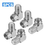 2PCS F-Model RG6 Adapter, RG6 F-Model 90 Degree Right Angle Adapter, Male to Female Coaxial Connector for Wall Mounted TV Modem Wall Plate Fanbalunke – Bild 2