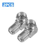 2PCS F-Model RG6 Adapter, RG6 F-Model 90 Degree Right Angle Adapter, Male to Female Coaxial Connector for Wall Mounted TV Modem Wall Plate Fanbalunke – Bild 3