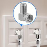 2PCS F-Model RG6 Adapter, RG6 F-Model 90 Degree Right Angle Adapter, Male to Female Coaxial Connector for Wall Mounted TV Modem Wall Plate Fanbalunke – Bild 8