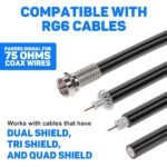 2PCS F-Model RG6 Adapter, F-Model RG6 LNB Signal Connector, Cost-Effective Replacement for Satellite TV Rooftop Antennas Receiver - Imagen 7