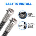 2PCS F-Model RG6 Adapter, F-Model RG6 LNB Signal Connector, Cost-Effective Replacement for Satellite TV Rooftop Antennas Receiver - Imagen 8