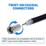 2PCS F-Model RG6 Adapter, F-Model RG6 LNB Signal Connector, Cost-Effective Replacement for Satellite TV Rooftop Antennas Receiver - Imagen 10